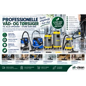 Professionelle v&aring;d- og t&oslash;rsuger
