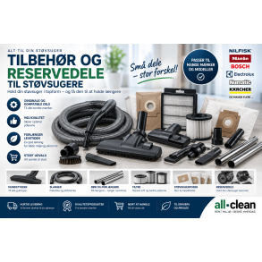 Tilbeh&oslash;r og reservedele til st&oslash;vsugere