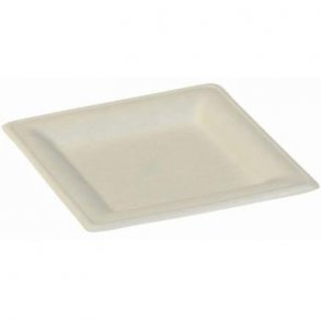 Fad Karo 20x20x1.5 cm Firkantet bagasse hvid