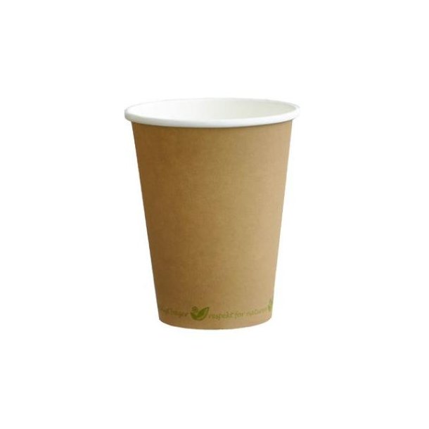 Kaffebger Pap/PLA Catersource 30 cl 90 mm Bionedbrydelig Brun m/Grn bundtekst