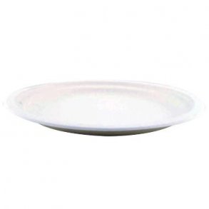 Tallerken 26 cm Bionedbrydelig Bagasse Hvid