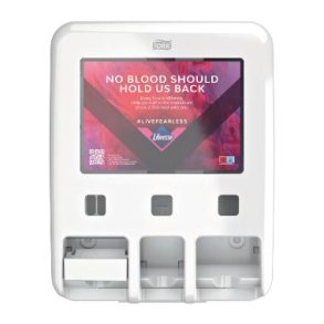 Dispenser Tork Period Care L33.2xB40.7xH14cm hvid til Libresse bind/tampon