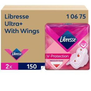 Bind Libresse Ultra+ Wing dispenser refill uden parfume hvid 2x150stk