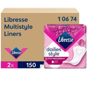 Trusseindlg Libresse Multistyle dispenser refill uden parfume hvid 2x150stk