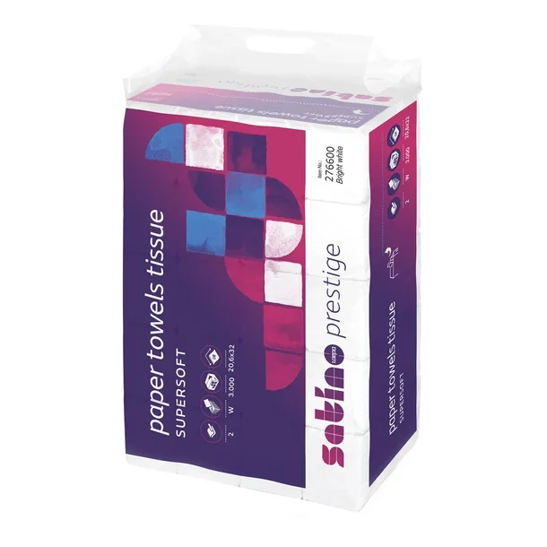 Satino Prestige h�ndkl�deark 2lags 20,6x32cm hvid 25x120ark