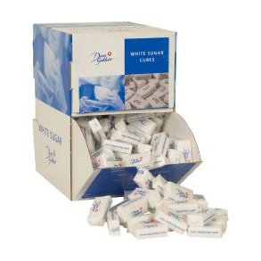 Sukker, Dansukker, hugget, 4,6 gr/pk, 300 stk a 2 stk/pk,
