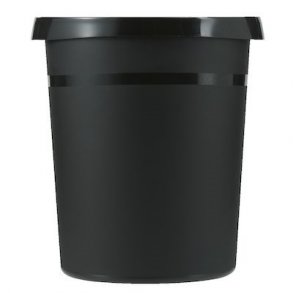 Papirkurv, rund, mulighed for kildesortering, sort, 18 l