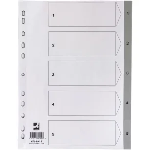 Q-connect register A4 med 5 tabs gr�