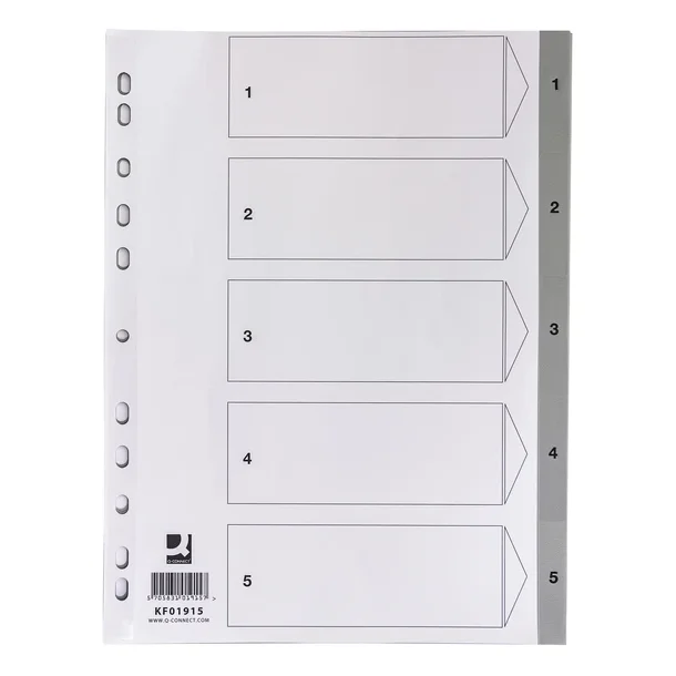 Q-connect register A4 med 5 tabs gr�