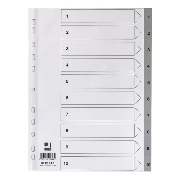 Q-connect register A4 med 10 tabs gr�