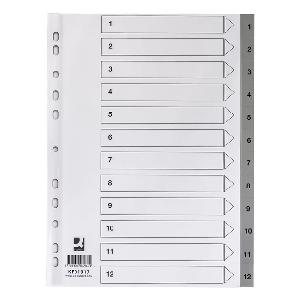 Q-connect registers�t A4 med 12 tabs i gr�