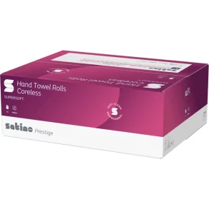 Satino Prestige h�ndkl�derulle 110m hvid 12rl