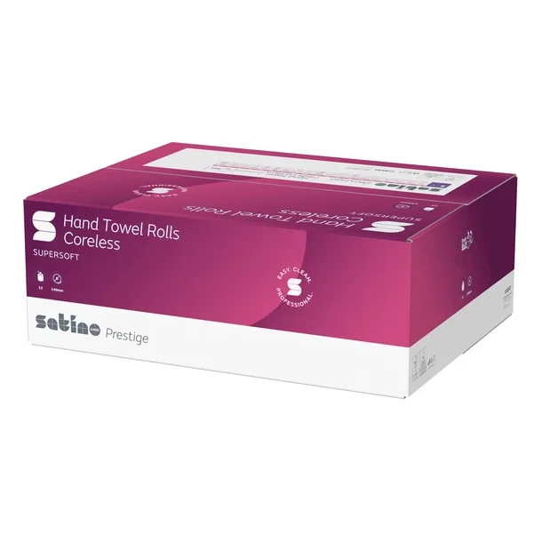 Satino Prestige h�ndkl�derulle 110m hvid 12rl