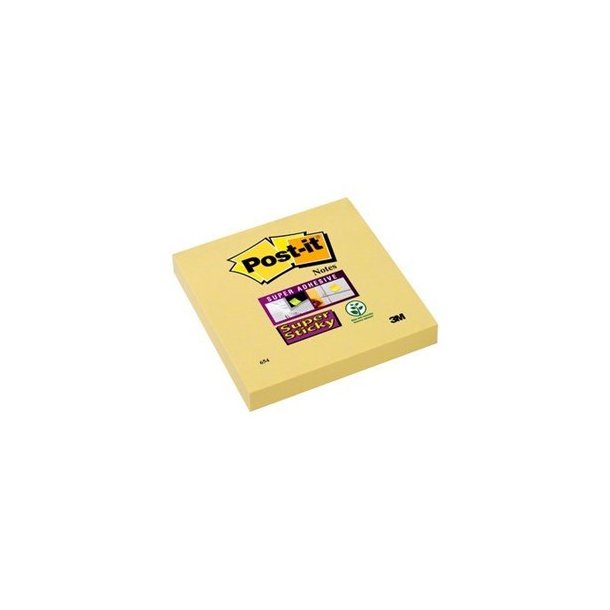 Memoblok, s-note, 75x75 mm, gul, 1 stk