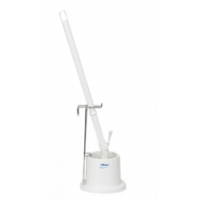 Toiletbrste m/holder og vgophng, Lang, Hvid