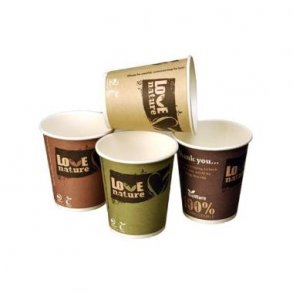 Kaffebger Pap/PLA 30 cl 90 mm Bioware bionedbrydelig PEFC-Certificeret