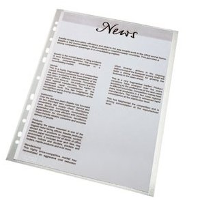 Plastlomme med huller, ben i toppen og siden, A4, 100 stk.