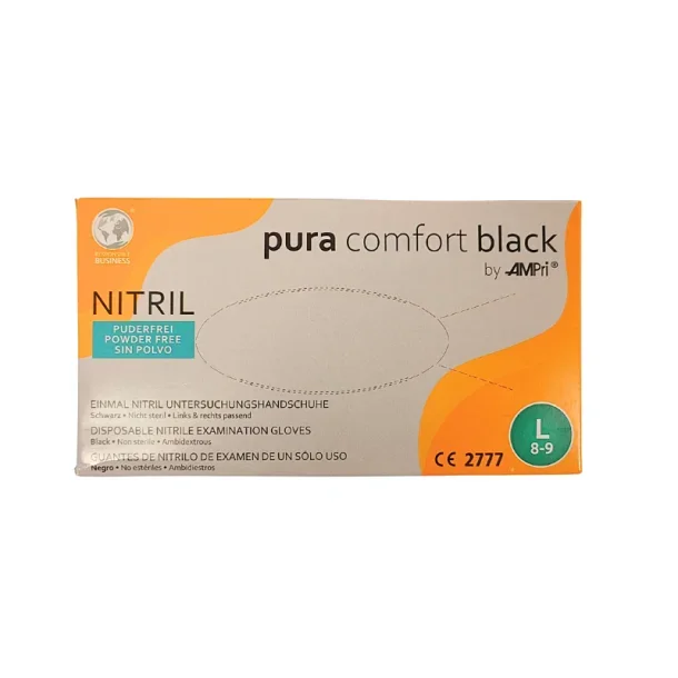 Pura Comfort Nitril Handsker Sort 100 stk. M