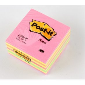 3M Post-it kubus, 76x76 mm, neon, stor blok m/450 blade.