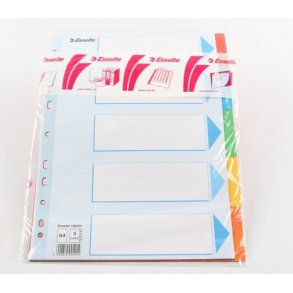 Faneblade A4, karton, 5-delt i farver.