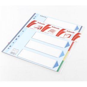 Faneblade A4 Maxi, plast, 5-delt i farver.