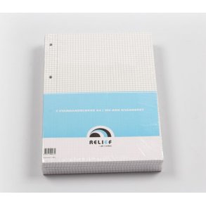 Standardblok A4 kvadreret 4 huller, 5 stk.